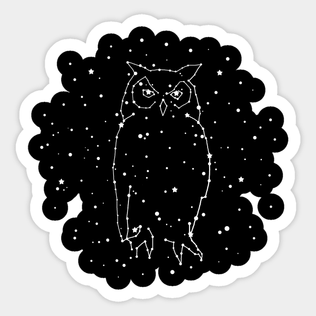 Owl Constellation Sticker by Terry Fan